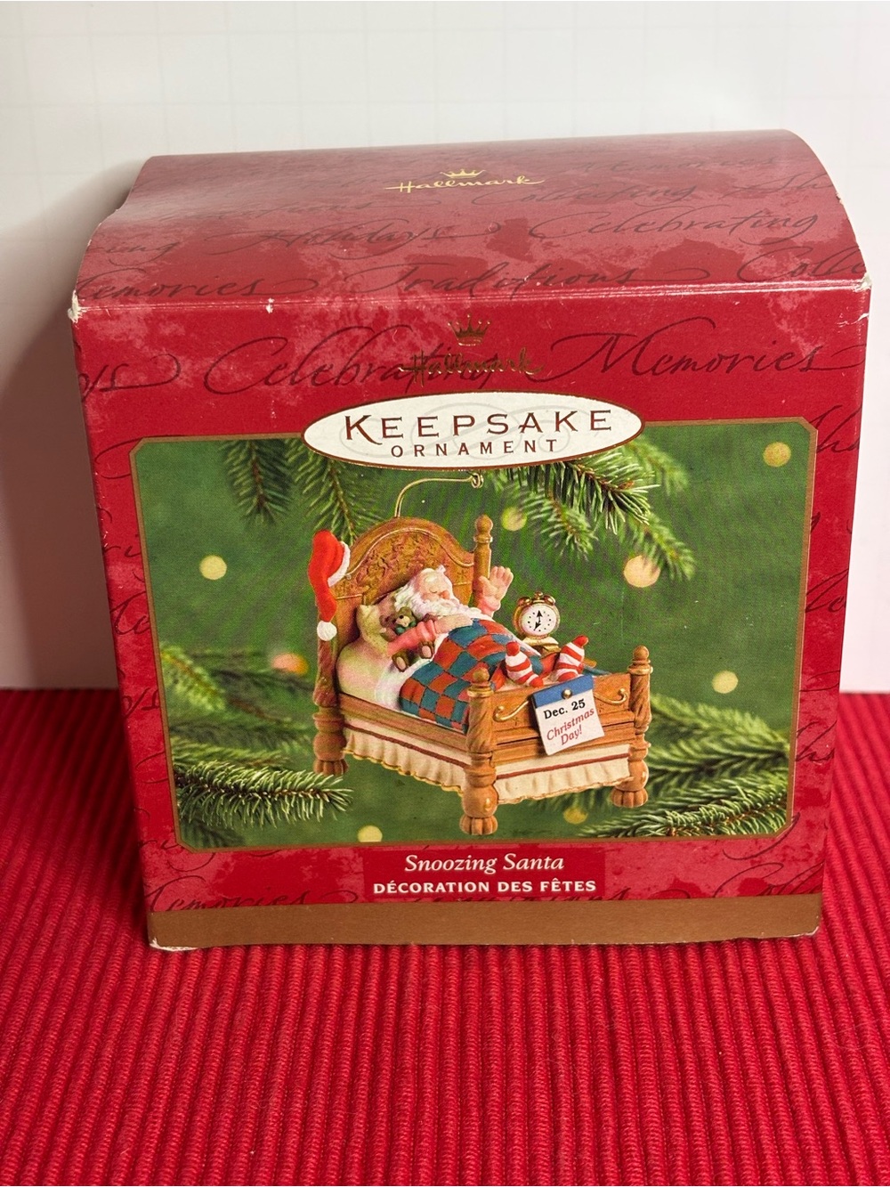 Hallmark Keepsake Wind-Up “Snoozing Santa”Ornament - Red, Green, White